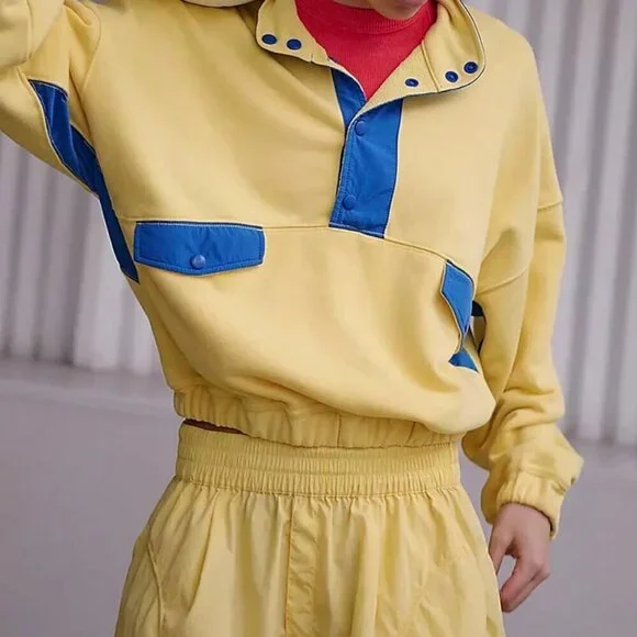 Yellow Casual Women's Sports Two Piece Set - Picture 4 of 4